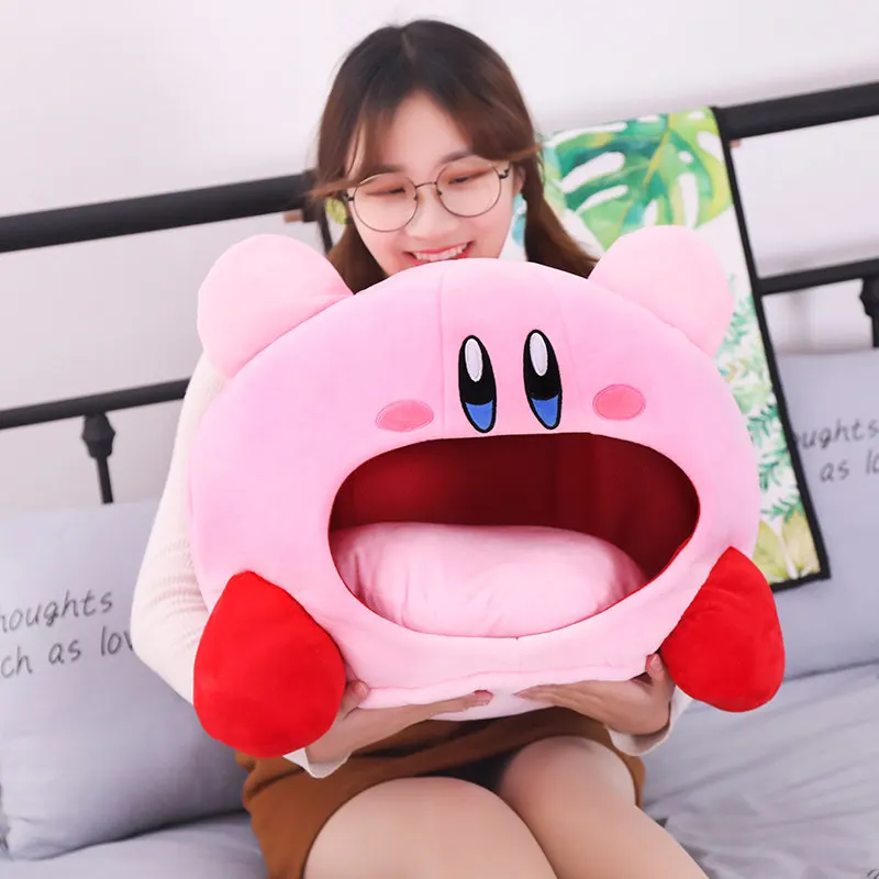 Kawaii, смелый плюшевый Кирби капюшон, собачье гнездо, мультяшная игра, мультипликационная кукла, мягкие розовые игрушки, Подушка для сна, прекрасные подарки для девушки