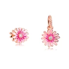 Розовый Дейзи с позолоченным кольцом набор из розового золота ювелирных украшений Hand-Made женские модные бусины для изготовления ювелирных изделий Подходит оригинальный браслеты с подвесками