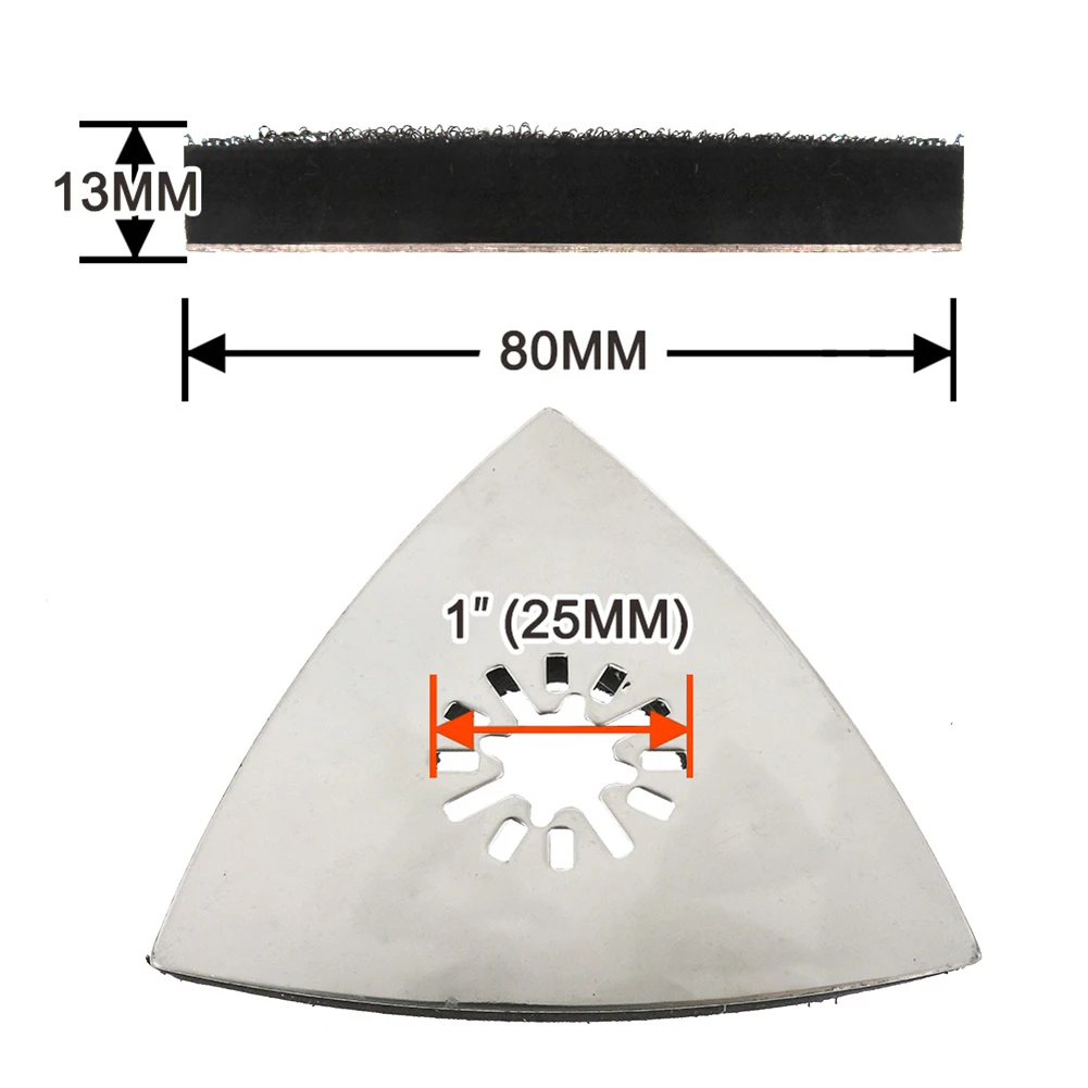 

Woodworking Sanding Disc Base Triangular Oscillating Tool Abrasive Pads 1/2x Delta Sanding Pad 80 * 80 * 80mm(Approx.)