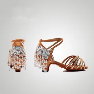 Высокое качество, Новое поступление, оптовая продажа, для девочек, детей, Бальные, танго, сальса, латинские танцевальные туфли, обувь на низком каблуке