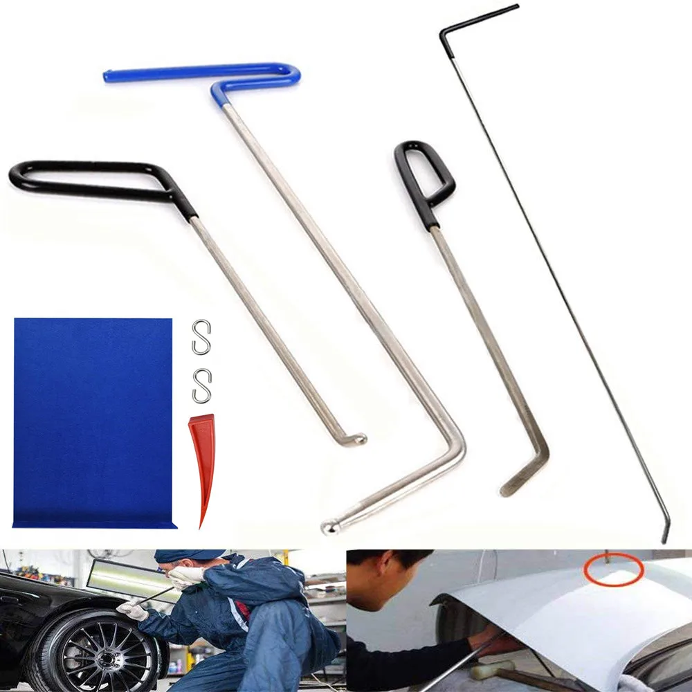 comprar Haste Ganchos Ferramentas Kit De Ferramentas De Reparo Dent Guarda Janela Com Feltro Cunha Vermelha E S-gancho Para Carro Paintless Dent Remoção