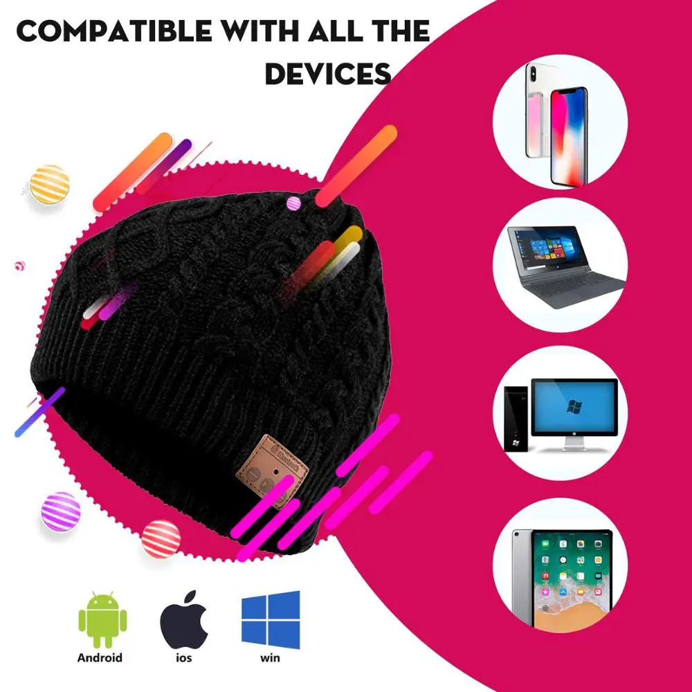 2020 беспроводные Bluetooth наушники Гарнитура Наушники Умная музыкальная шапка