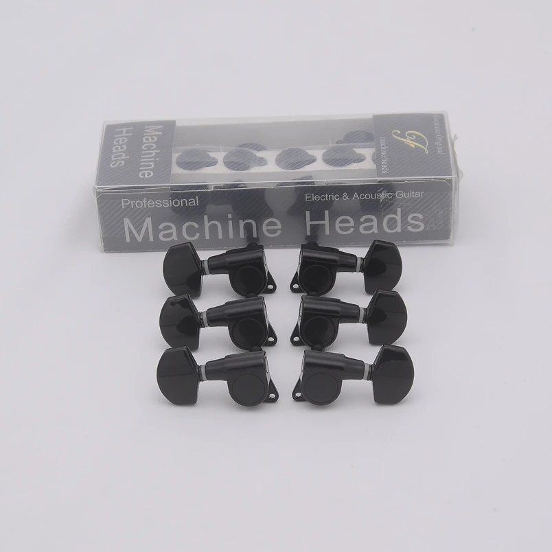 

1 Set 3R-3L Guitar Machine Heads Tuners Black ( #0332 )