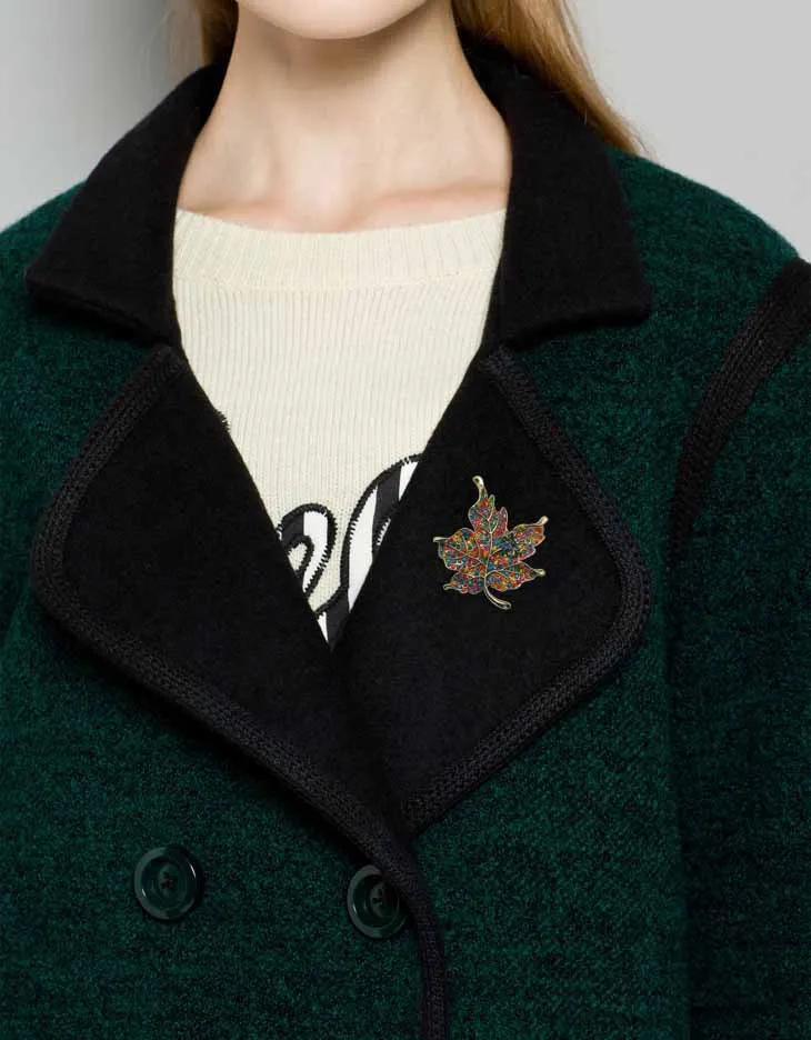 funny pins Cute Rhinestone Brooch Enamel Pins Badge Crystal Leaf Pin Plant Women Collar Chapas Broches Bijou Spilla Brosche | Украшения и