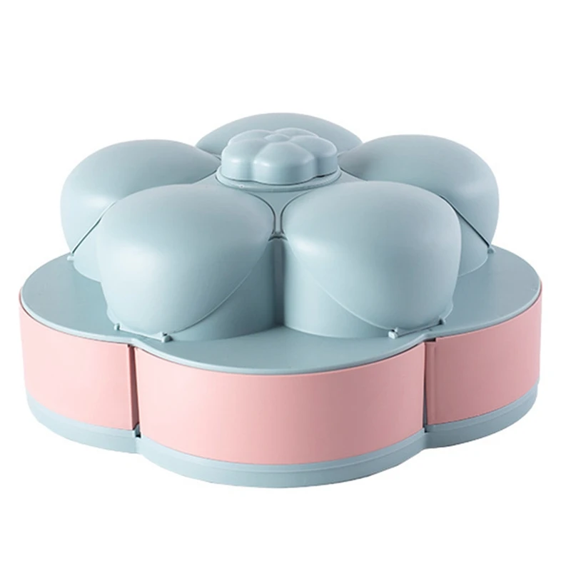 

-Пачка в виде лепестков Форма вращающаяся коробка для конфет, Снэк/гайка, коробки для конфет/тарелка для фруктов Еда хранения Чехол, 2-уровне...