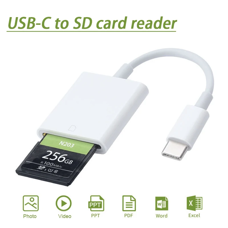 

Type-C USB 3.1 to Memory Card Reader Adapter Plug and Play Trail Camera Viewer for OTG Cell Phone & Tablet Laptop Connectors