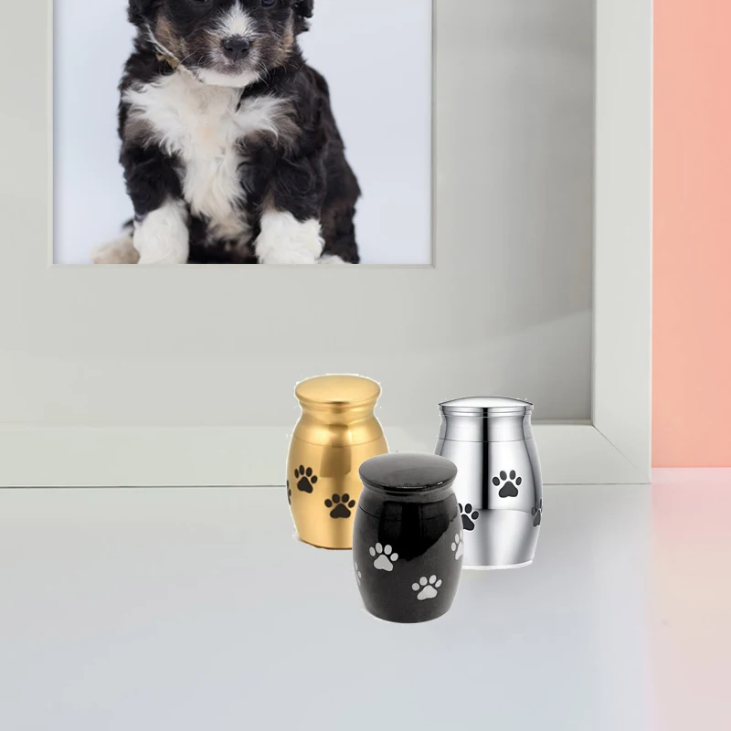 

Paw Print Mini Urns Human Ashes Keepsake Container Jar Metal Memorial Pet Dog Cat Funeral Urn Waterproof Ash Holder Cremation