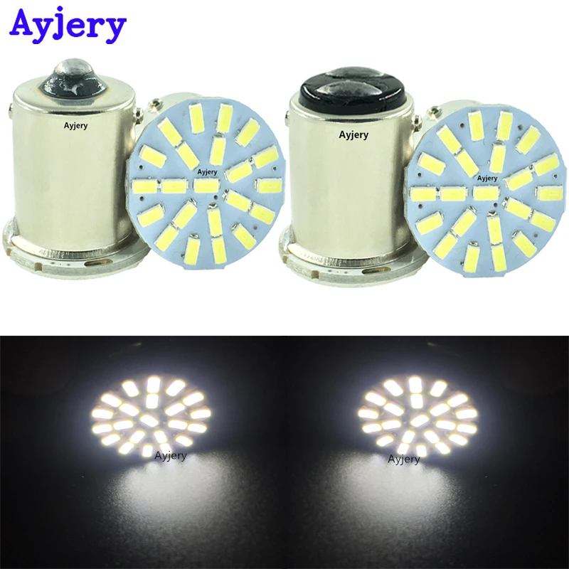AYJERY 300 шт. грузовик светодиодный 24V Автомобильный S25 P21W 1156 BA15S 22 SMD 22smd 3014 3020