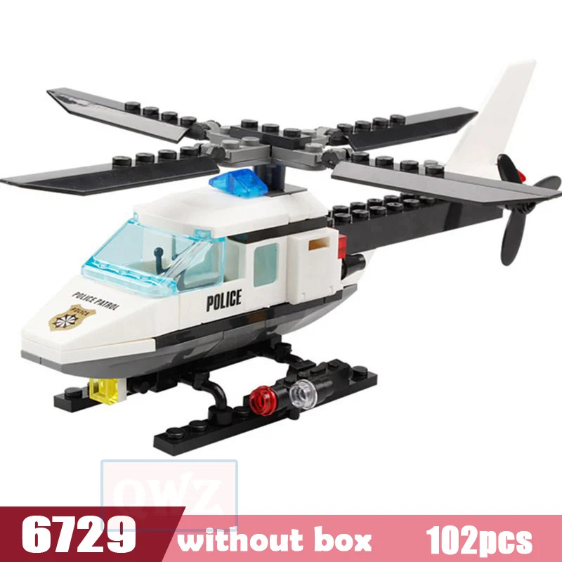 QWZ город полицейская станция SWAT строительные блоки автомобиля вертолета