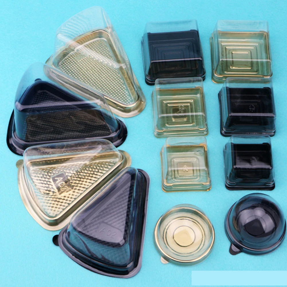 

50pcs Mini Cake Boxes And Packaging Box Transparent Plastic Box For Cake With Lid Egg-Yolk Puff Mooncake Box Clear Packing Box
