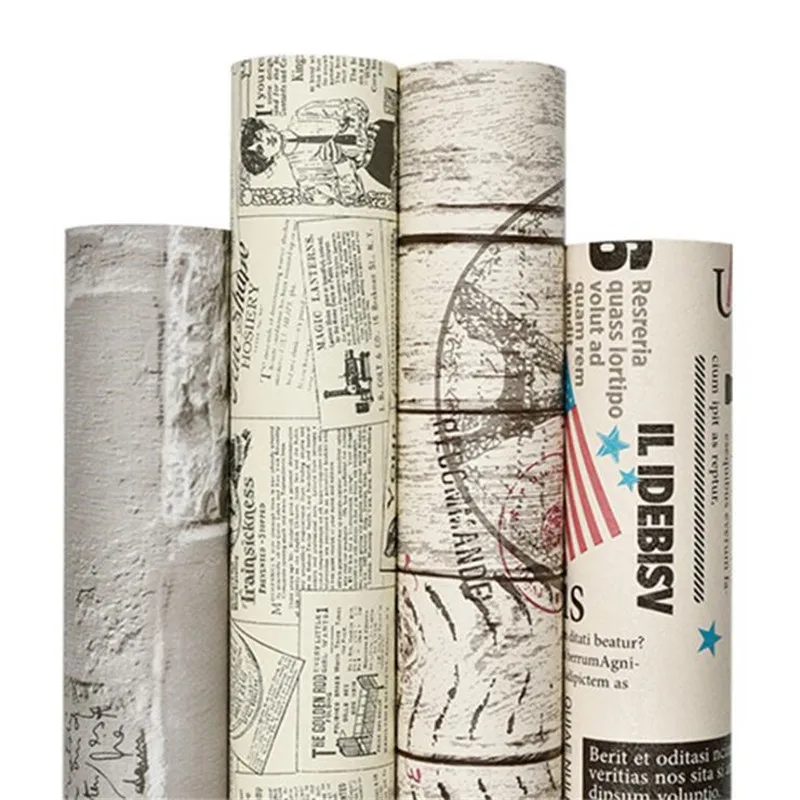 

5M60CM Modern Living Room Desktop Waterproof 3D Wallpaper Vinyl Self Adhesive Contact Paper Retro Nostalgic Home Decor