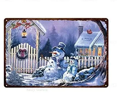 

Molugan metal logo tin logo Santa Snowman and tree poster metal retro House Club
