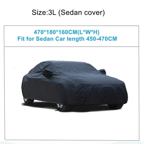 3L-470x180x160cm Uxcell 7 Размер Водонепроницаемый Полный автомобильный чехол Снежный лед пыль солнце УФ защита Открытый протектор Чехлы для SUV седан хэтчбек полный - Название цвета: 3L-470x180x160cm