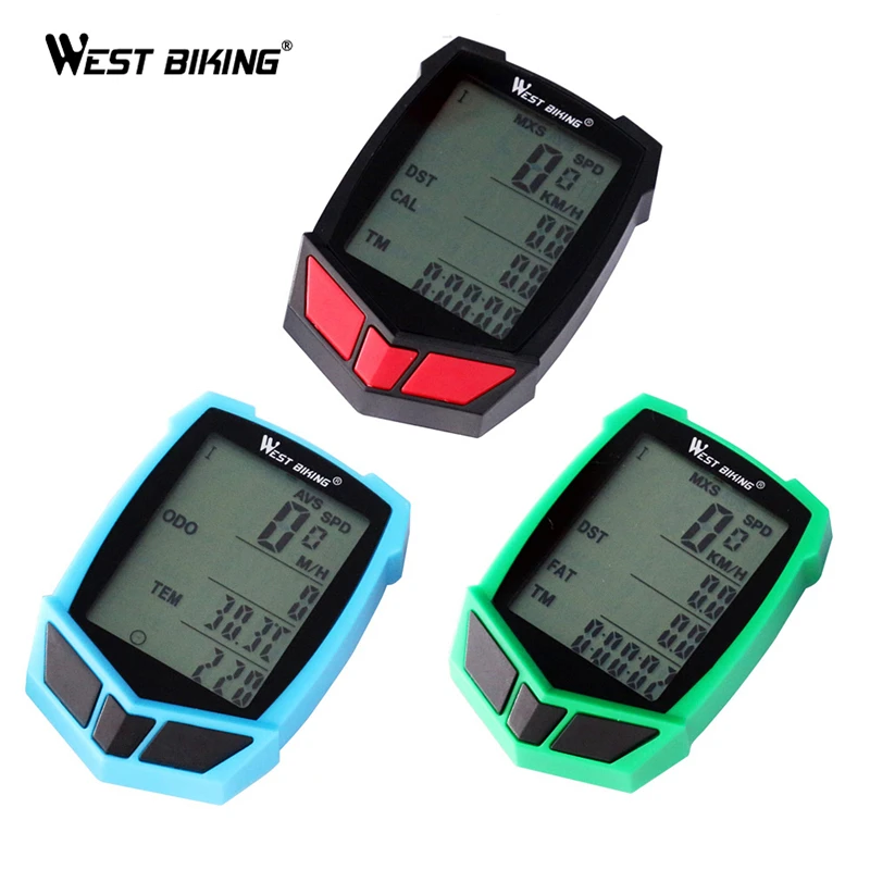 

WEST BIKING Wired Wireless+ MTB Bike Stopwatch Computer 20 Functions Speedometer Odometer Cycling Bicycle
