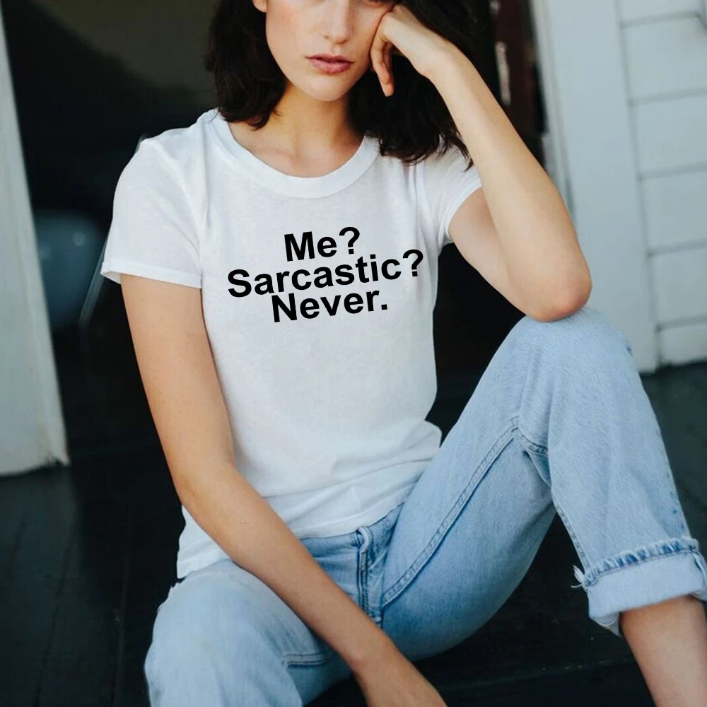 

Me Sarcastic Never Funny T-Shirt T Shirt with Sayings Tumblr T Shirt for Women Clothes Gifts Graphic Tee Women Sarcastic T Shirt