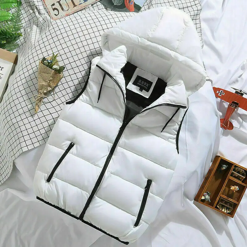 Мужской стеганый жилет с капюшоном безрукавка стеганая куртка пуховик без