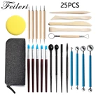 25 шт.компл. инструменты для глины, Набор для лепки глины, восковая резьба, керамика, полимерные Шейперы, инструмент для моделирования, аксессуары сделай сам