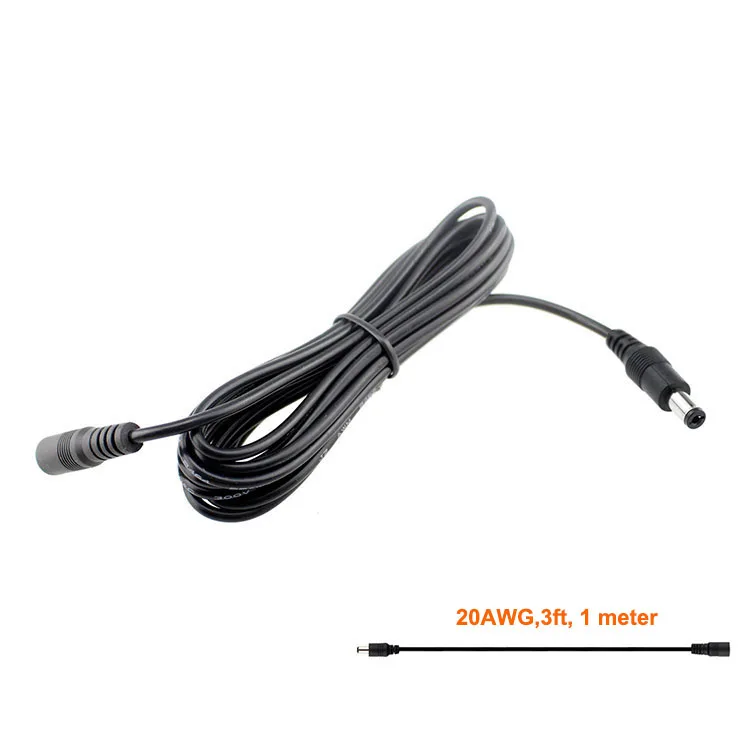 Удлинительный кабель питания 20AWG 3 фута 12 В постоянного тока 5 мм x 2 для камер