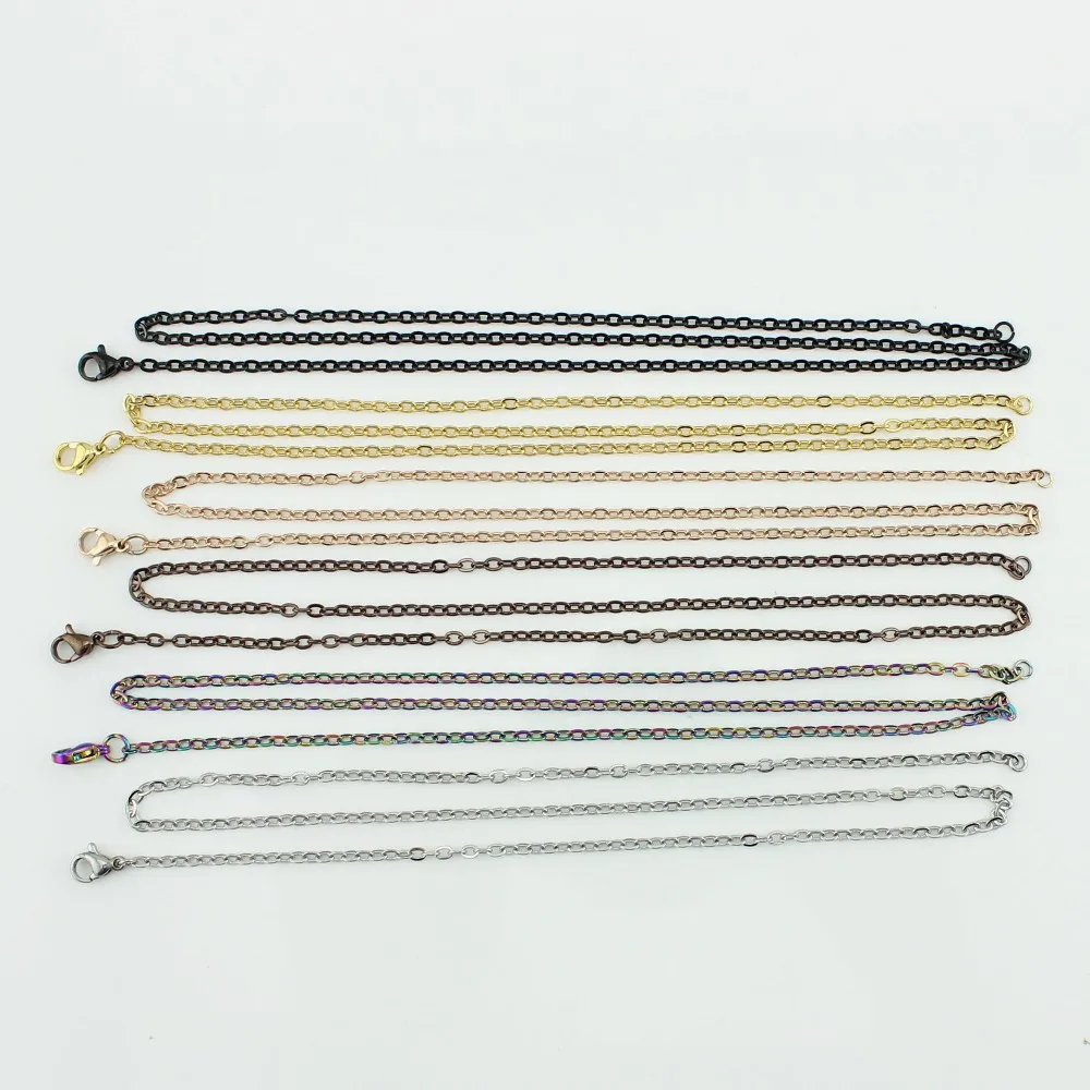 50 см нержавеющая сталь звено цепи ожерелье подходит для 30 мм плавающий медальон