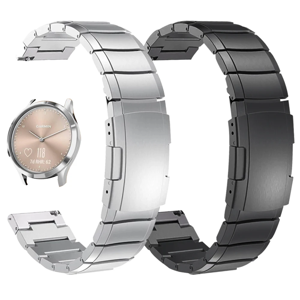 

Браслет из нержавеющей стали для Garmin CAME 2 Sq Garmin Move 3 Garmin Active Vivoactive 4, металлический ремешок для наручных часов, 20/22 мм