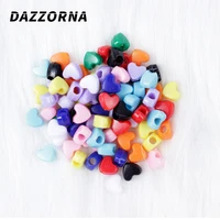 50pcslot diy jewelry accesories acrylic beads heart shape spacer beads for making bracelet necklace pendant making choose color
