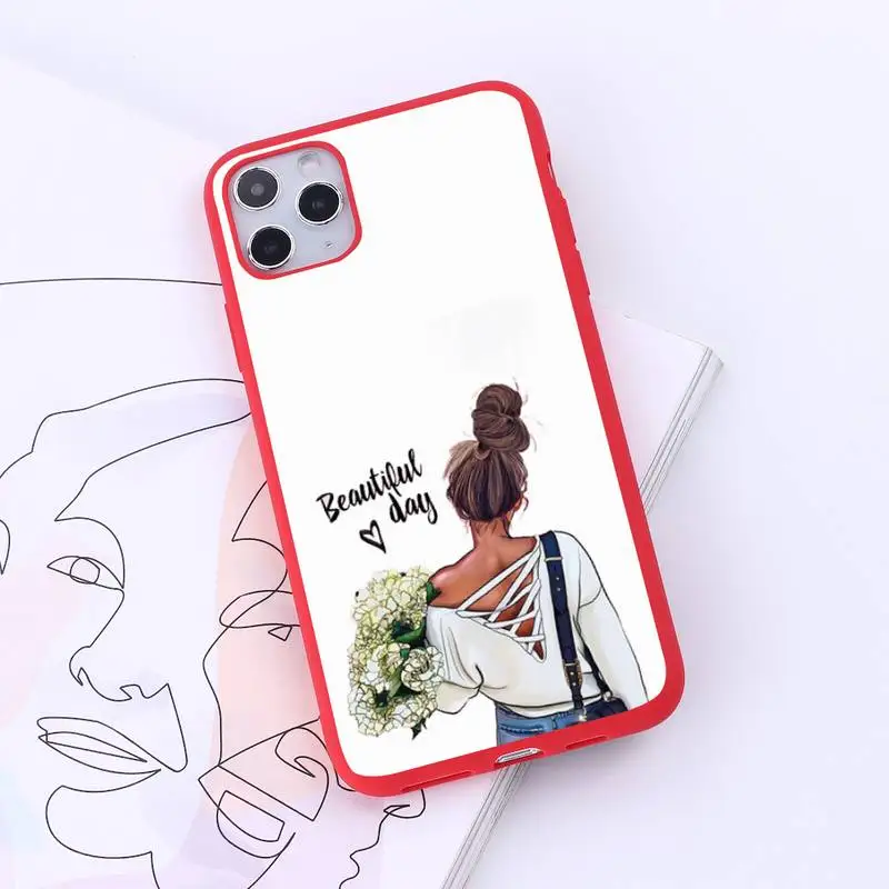 

fashion hig heels girl pattern coque Phone Case Candy Color for iPhone 6 7 8 11 12 s mini pro X XS XR MAX Plus