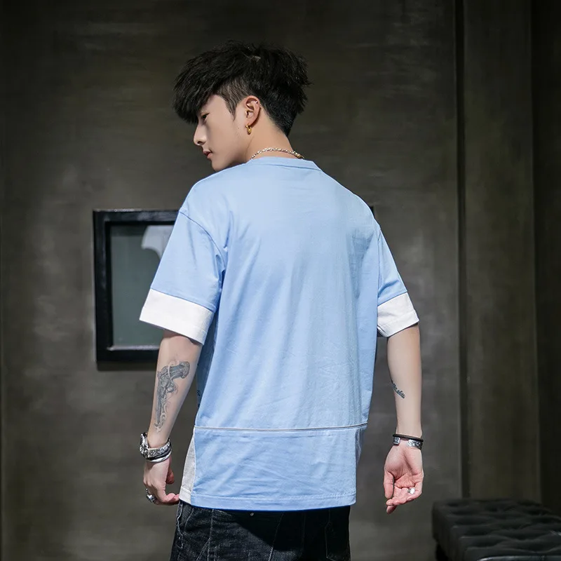 Футболка мужская с коротким рукавом хлопок круглый вырез Повседневная брендовая