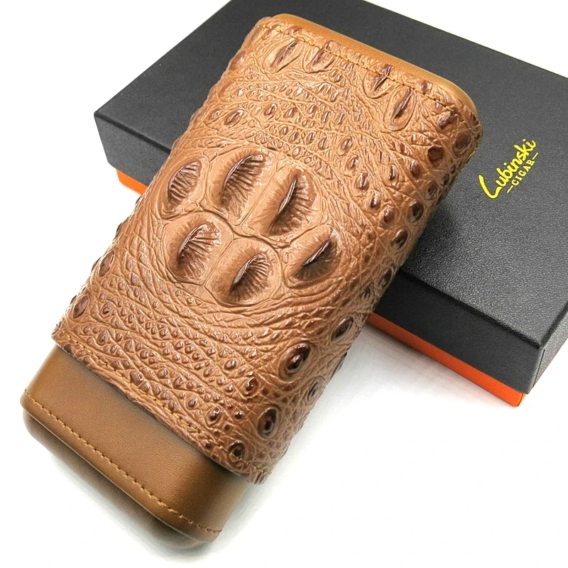 LUBINSKI футляр для сигарет из крокодиловой кожи дорожный держатель Humidor 3 трубки