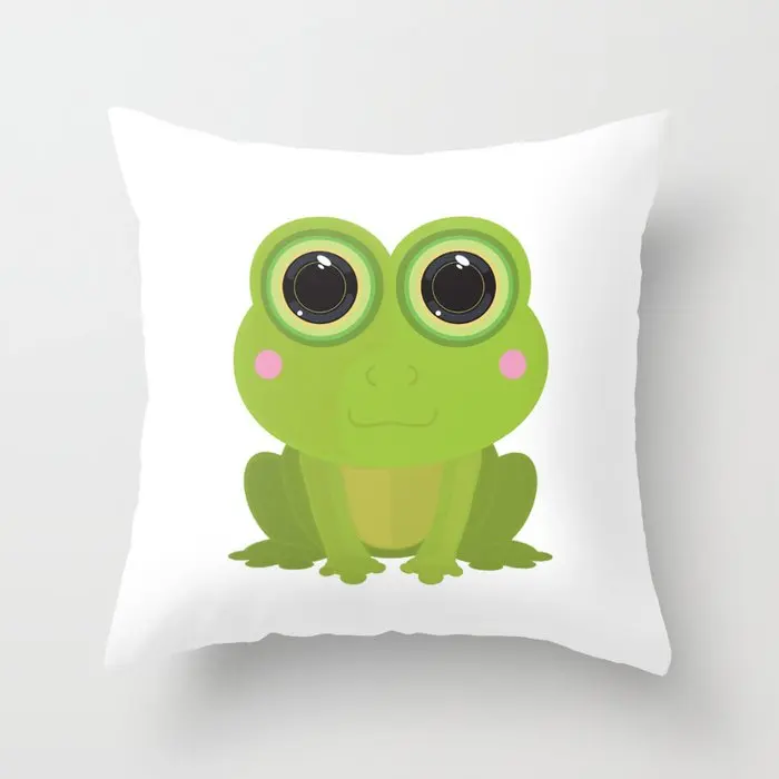 

Декоративные наволочки в виде лягушки, квадратная наволочка для дивана, хлопковая льняная наволочка для подушки