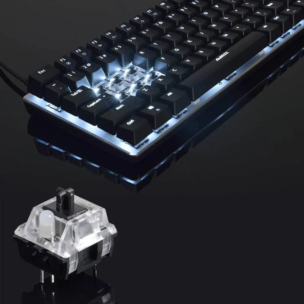 

Ajazz AK33 Mechanical Gaming Keyboard Black / Blue Switch 82 Keys Wired Keyboard for PC Games Ergonomic Cool LED Backlit Design