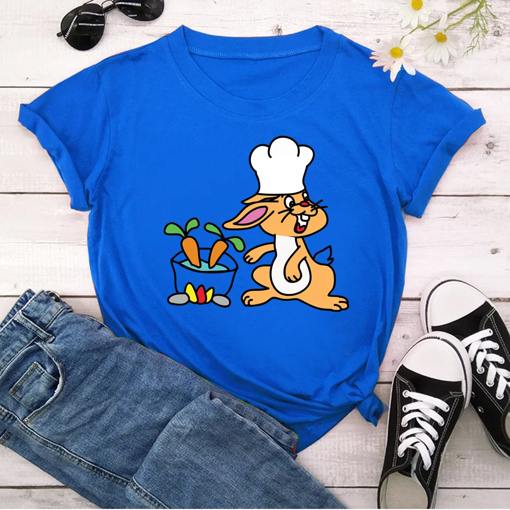 

Rabbit carrot Women T-shirts 90s Printing Summer Autumn Print Lady Womens Stylish T Top Shirt Girl Tee T-Shirt TX9239