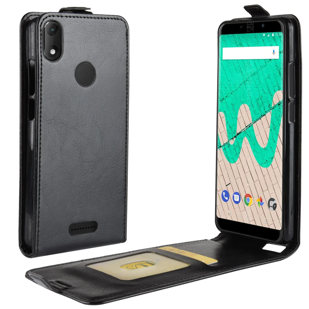Для wiko view max силиконовый флип-кейс из искусственной кожи с бумажником вверх и вниз