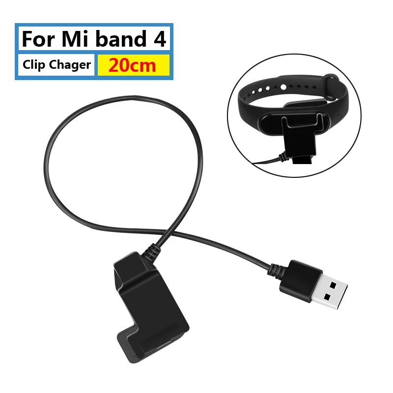 B 20cm for Mi 4 Разборки- Зарядное устройство адаптер 13/20/100 см зарядка через usb кабель для Xiaomi Mi Band 3/4/NFC умный Напульсники с креплением сзади Зарядное устройство - Цвет: B 20cm for Mi 4