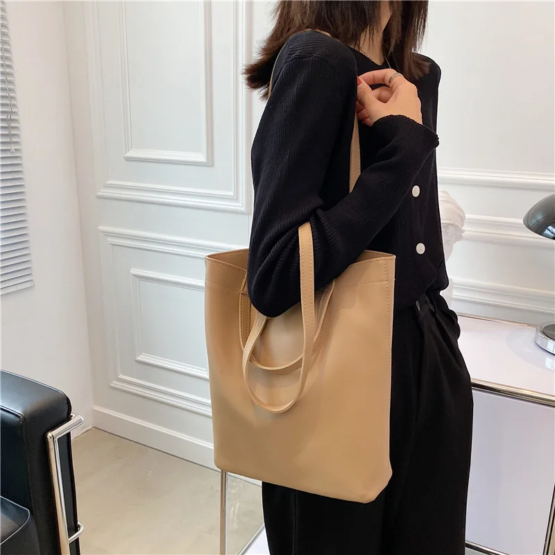 

Простая Вместительная женская сумка, новинка 2021, модная простая женская сумка через плечо, сумка-тоут