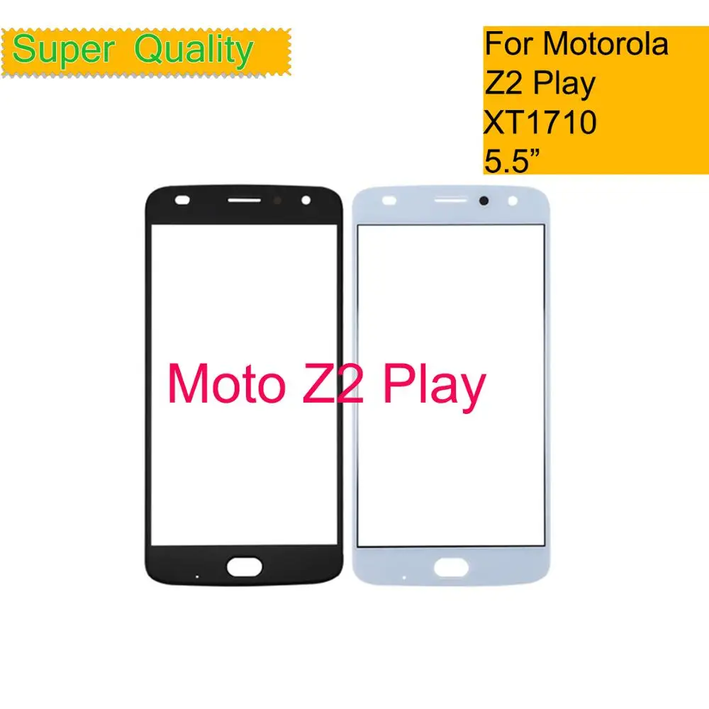 10 шт./лот для Motorola Moto Z2 Play XT1710 сенсорный экран передняя внешняя стеклянная панель объектив для Moto Z2 Play Передняя Замена ЖК-дисплея