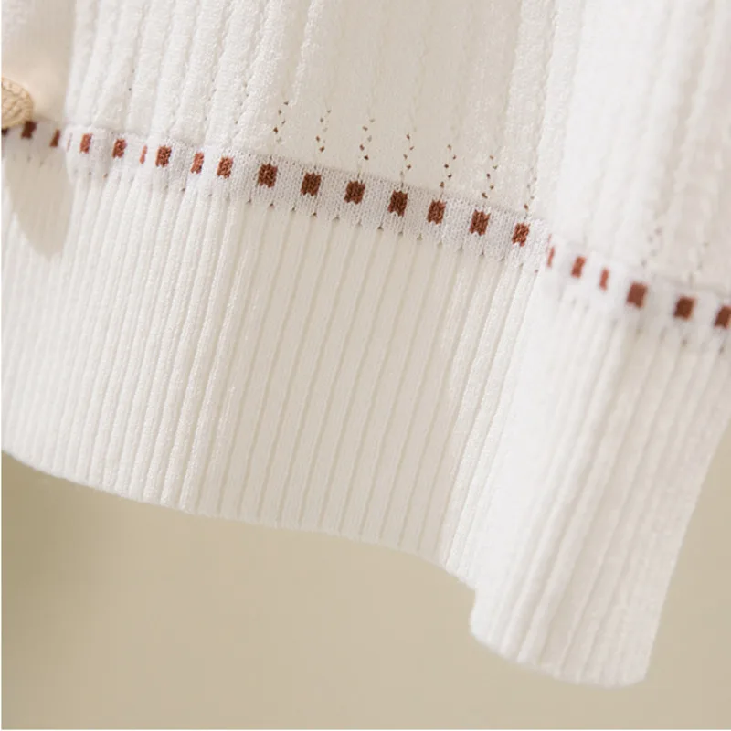 

Nkandby Plus Size Summer Women Ice Silk T-shirt 2021 Fashion Hollow Out Half Sleeve Loose Knit T Shirt Pockets Button Cool Tops