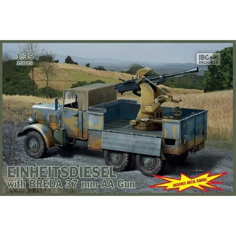 

IBG plastic assembled military model 1/35 German Einheitsdiesel Breda 37mm anti-aircraft gun car adult collection DIY KIT 35005