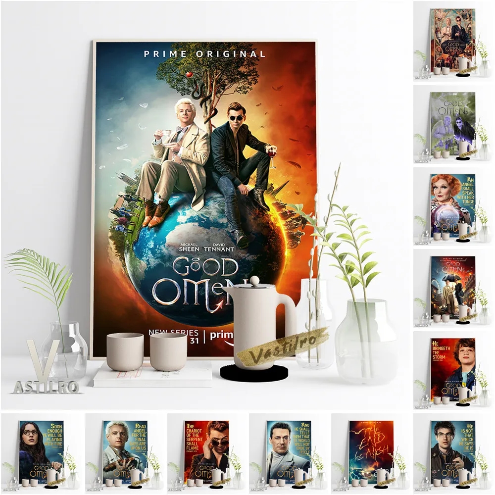 

Good Omens Black Comedy TV Series Prints Poster Characters Retro Wall Pictures Canvas Painting Bedroom Living Room Home Decor