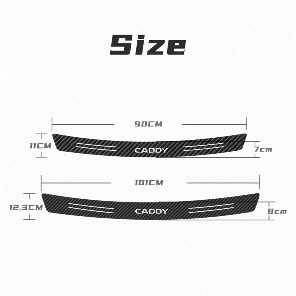 Автомобильные наклейки для защиты заднего бампера карбоновые Volkswagen Caddy Golf Passat Jetta