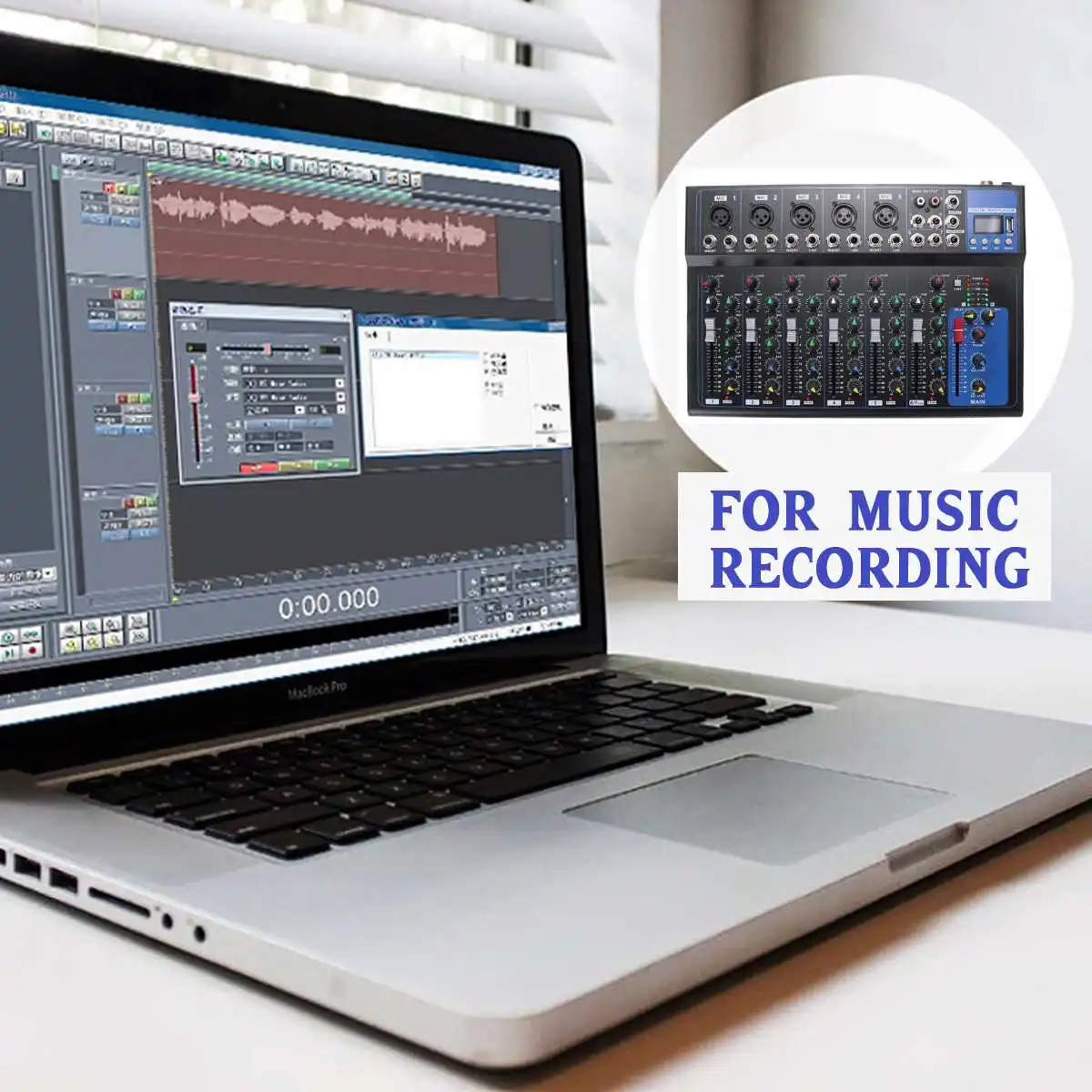 7 канал стерео звук микшерный пульт bluetooth USB Запись Воспроизведение компьютера