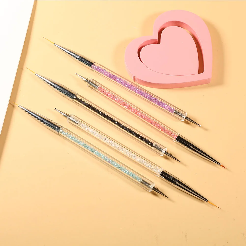 5Pcs/Set Pro Nail Art Drawing Dotting Pen The Double Heads Design Rhinestone Picker DIY Manicure New Tool Gel Painting | Красота и