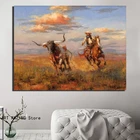 Постеры с изображением диких лошадей, западных ковбоев, настенные картины, Современная картина маслом, декоративная картина для украшения гостиной