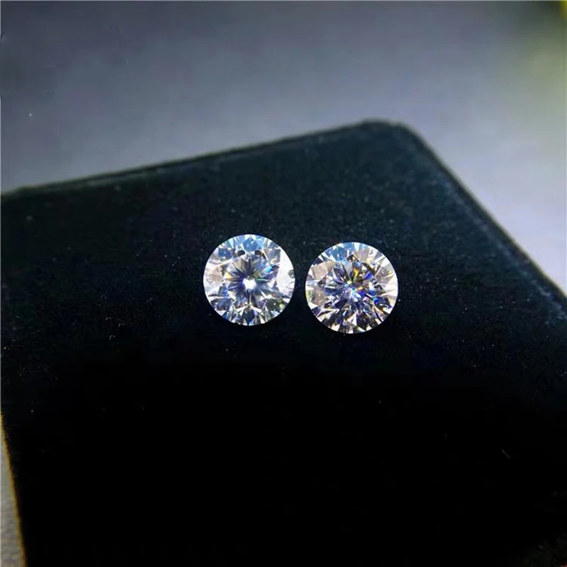2 шт 0.5ct IJ цвет свободный Moissanite 5 мм лабораторный алмаз круглый блестящий