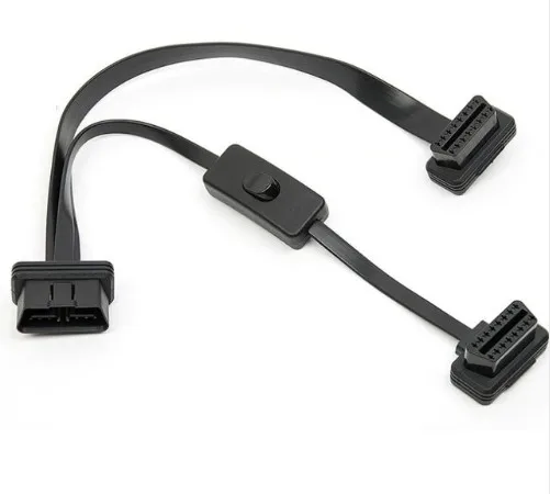 1 штекер 2 гнезда OBD Y кабеля с/без переключателя|Диагностические сканеры для