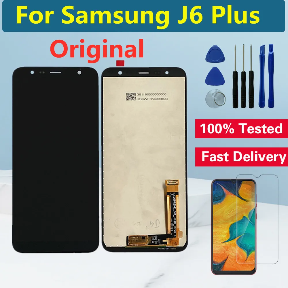 ЖК дисплей 6 0 дюйма для Samsung Galaxy J6 PLUS J610 SM J610F J610FN сенсорный экран в сборе J4 Plus