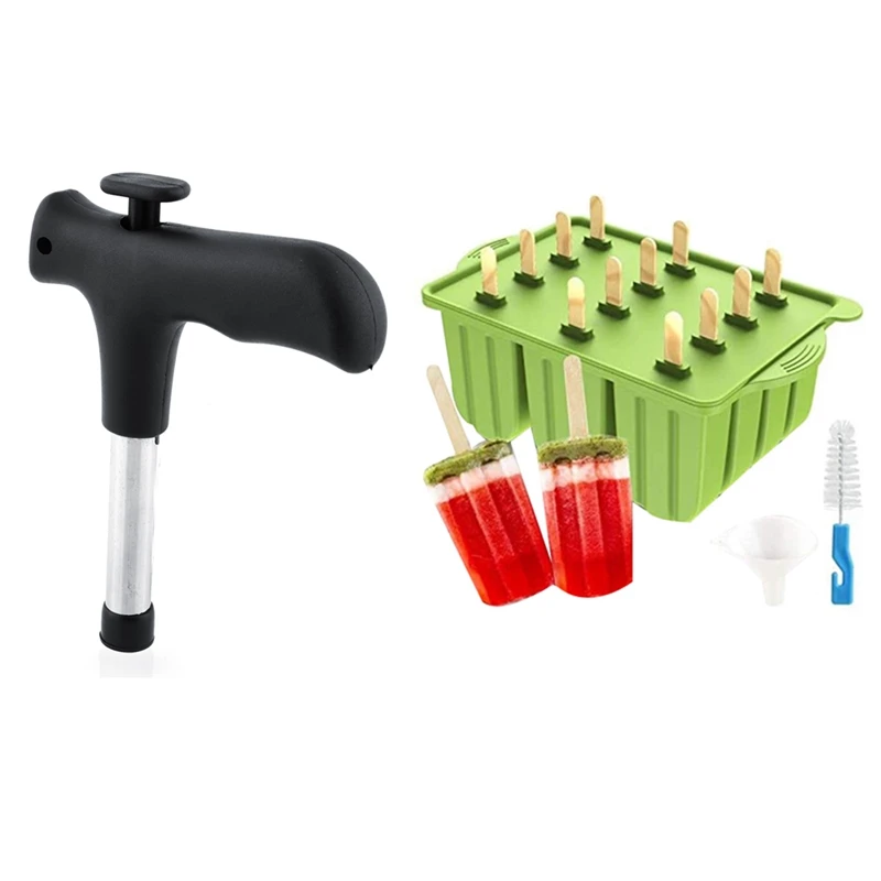 

Искусственная дрель из нержавеющей стали для сверления отверстий + чистящая палочка и искусственная кожа, форма для замороженного морожено...