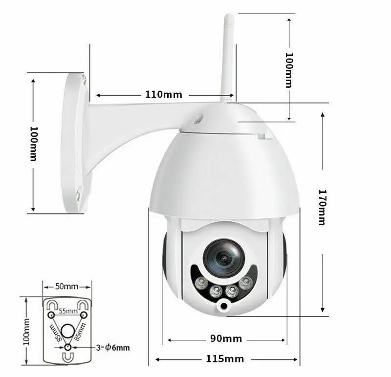 

PYMH 1080P WIFI IP Camera WHITE Wireless Outdoor CCTV HD Home Security IR Cam UK