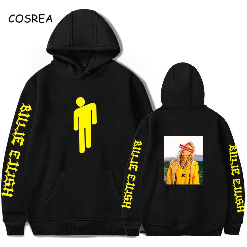 Модная толстовка с капюшоном Billie Eilish, Повседневный пуловер с капюшоном для мужчин и женщин, спортивный топ с длинным рукавом, толстовка в стиле хип-хоп