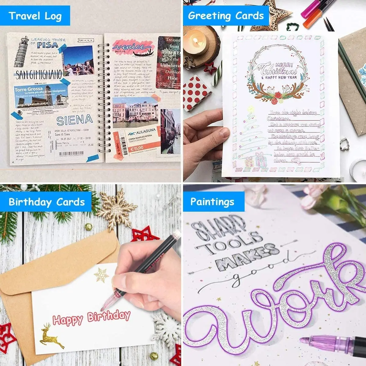 12 цветов супер сквиглли контур металлический маркер двойная линия краска