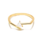 Женские Модные минималистичные треугольные кольца с кристаллами, свадебные украшения, штабелируемые геометрические кольца, бижутерия для женщин 2021